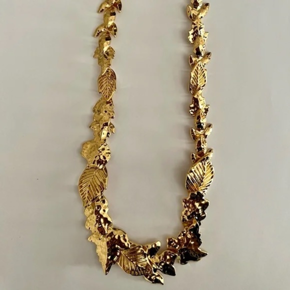 NWT Vintage Nolan Miller Leaf Foliage Collar Necklace - Picture 4 of 10